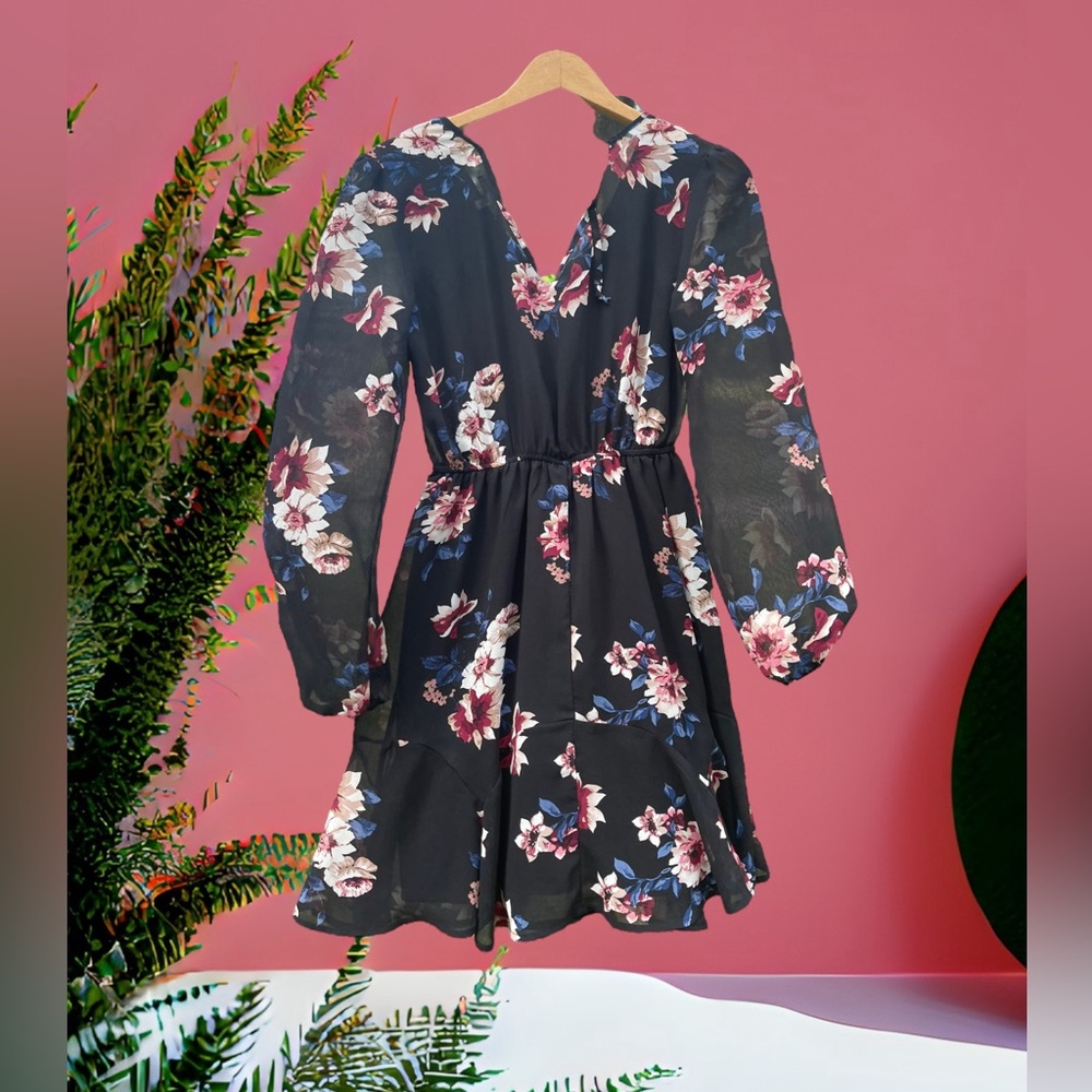 Black floral dress